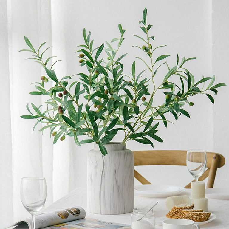Artificial Olive Tree Branches Green Leaf Plants Fake Leaf Xmas Home Decor   . 